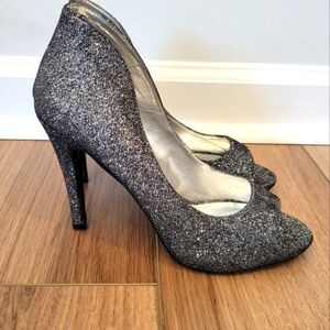 Caparros Glitter Peep Toe Pump Heels size 7.5